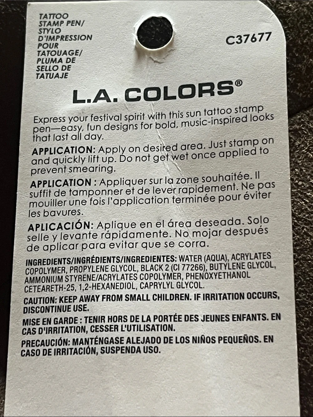 L.A. Colors Black Tattoo Stamp Pen – Fest Party Accent